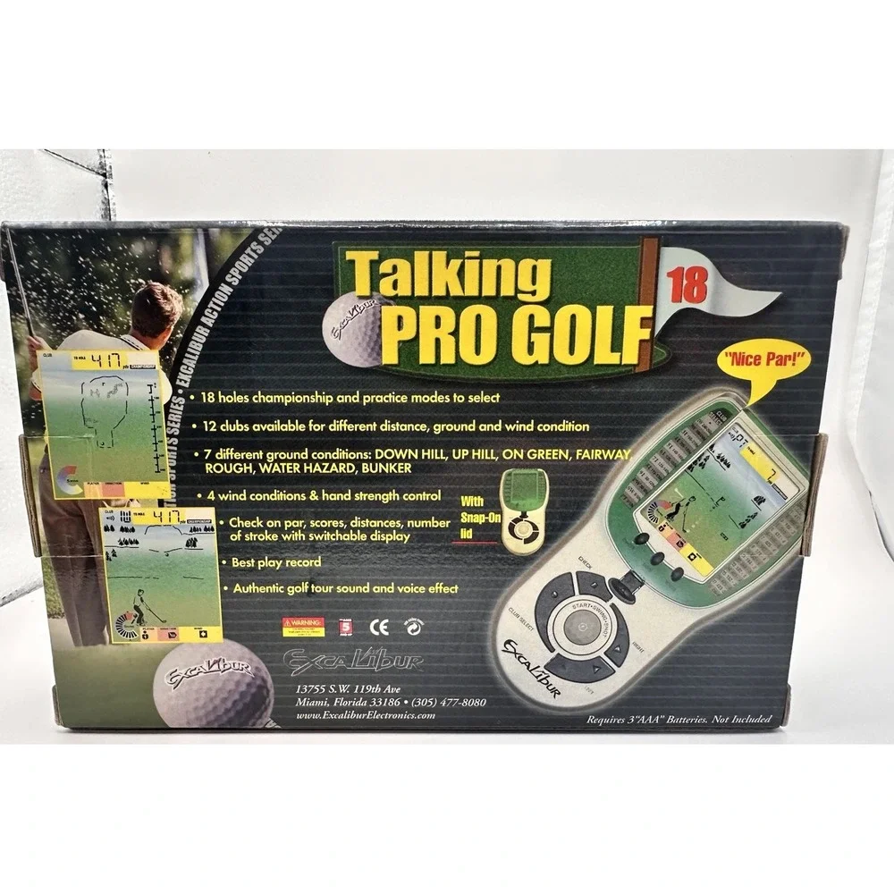 Talking Pro Golf Game Model 383 Excalibur Handheld Sounds Works Great !!!! Clean